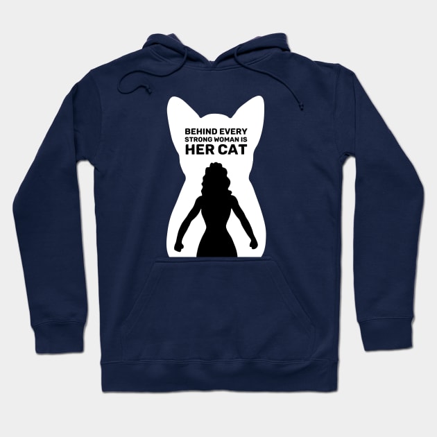 Behind Every Strong Woman is Her Cat | Purple Hoodie by Wintre2